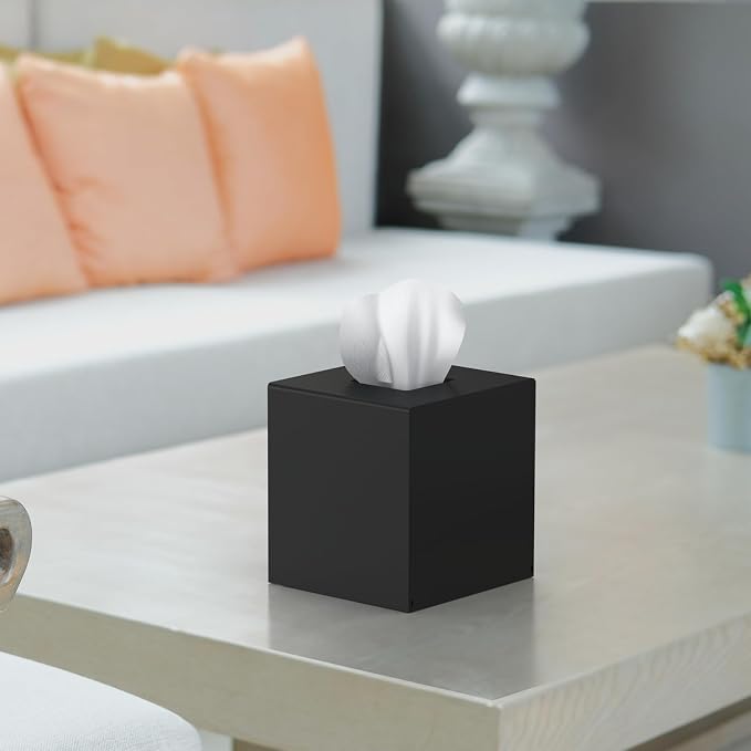 SILUT Tissue Box Cover Square, Shiny Acrylic Tissues Holder, Facial Tissue - Image 6