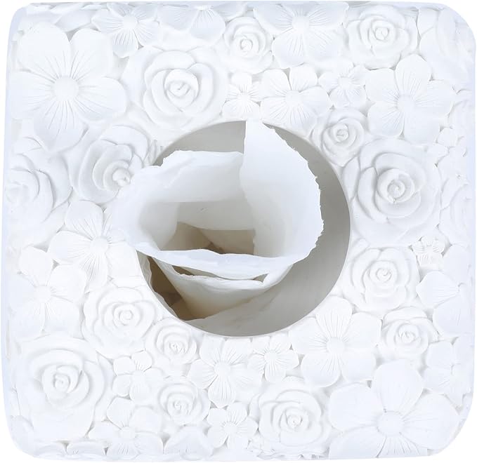 Hymmah Modern Square Tissue Box Cover Holder, Bathroom Accessories Decor Unique - Image 4