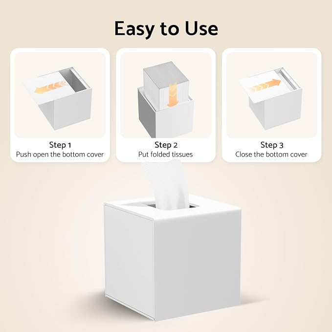 HIIMIEI Acrylic Tissue Box Cover Decorative Square Tissue Holder Napkin - Image 5