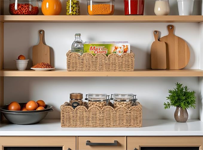 CubesLand Toilet Paper Storage Basket, Scalloped Edge Shelves Basket - Image 5