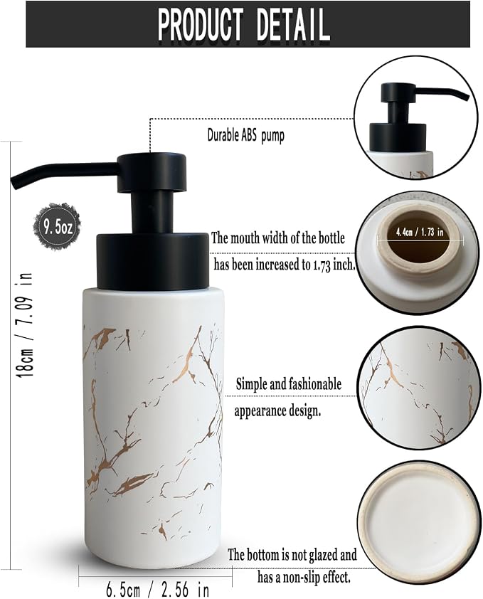 9.5 Oz Foaming Soap Dispenser for Bathroom, Kitchen Foam Soap Dispenser - Image 6