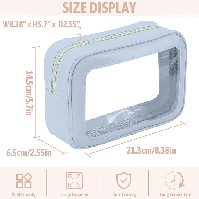 6PCS Clear Toiletry Bag, TSA Approved Travel Pouch - Image 3