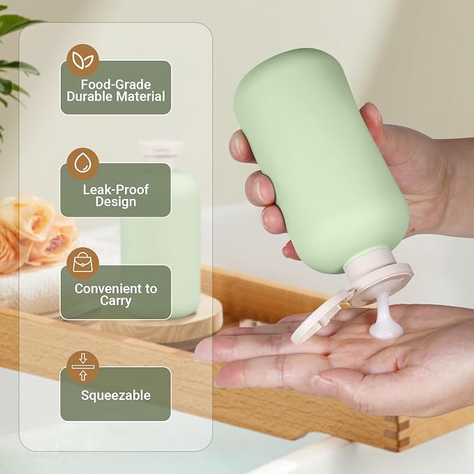 6.8oz Travel Bottles for Toiletries, Empty Plastic Squeeze Bottles - Image 4