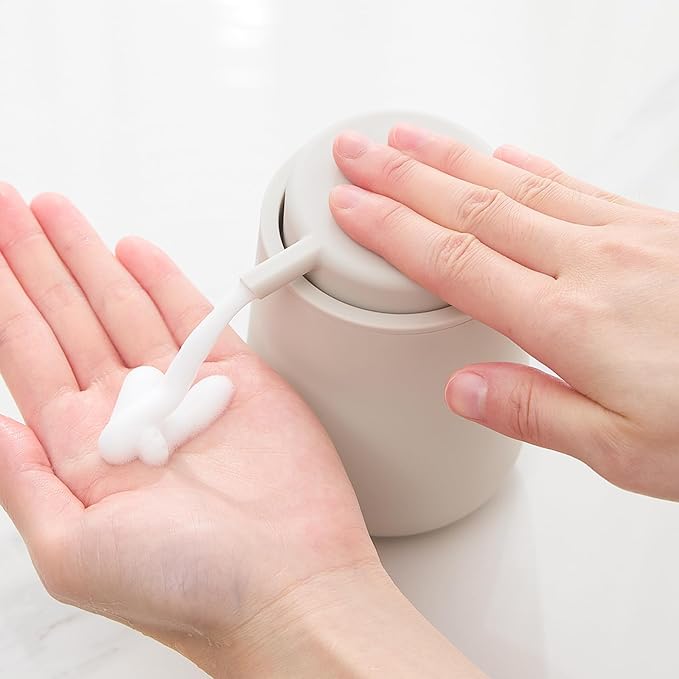 Matte Beige Foaming Hand Soap Dispenser Plastic 11 oz - Image 5