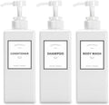 Shower Dispenser Set, 3 White Refillable Bottles, 22oz Large, Conditioner by YACEYACE