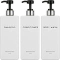 White Shampoo and Conditioner Dispenser Set by Brighter Barns by BrighterBarns