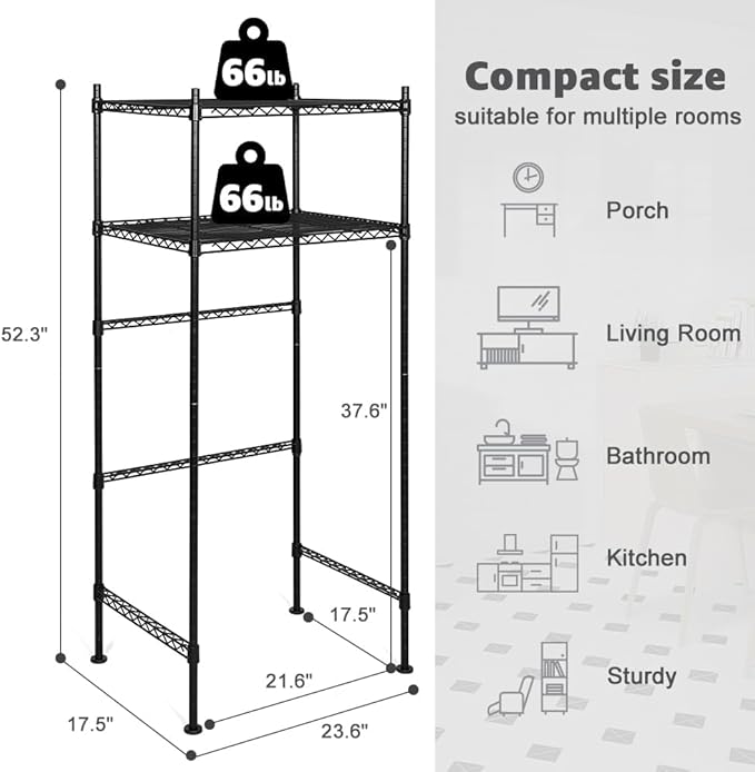 LUCKUP Mini Fridge Shelf 2-Tier Height Adjustable Mini Fridge Stand - Image 3