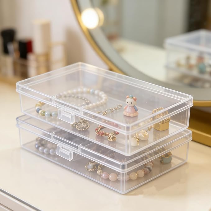 12 Pack Rectangular Clear Plastic Storage Containers Box - Image 2