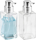 mDesign Glass Refillable Foaming Hand Soap Dispenser Modern Square Pump Bottle by mDesign