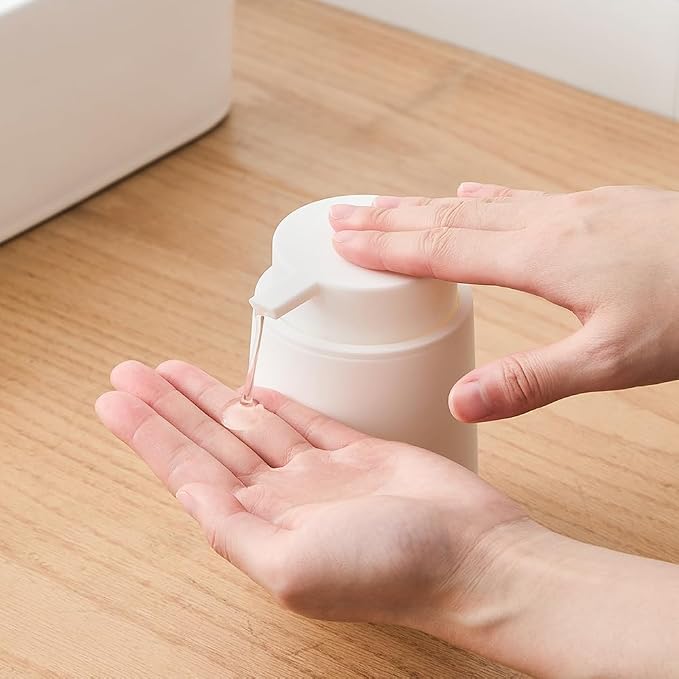 Matte Cream White Liquid Hand Soap Dispenser Plastic 11 oz - Image 2