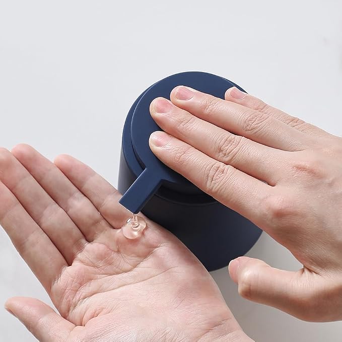 Matte Navy Blue Liquid Hand Soap Dispenser Plastic 11 oz - Image 4