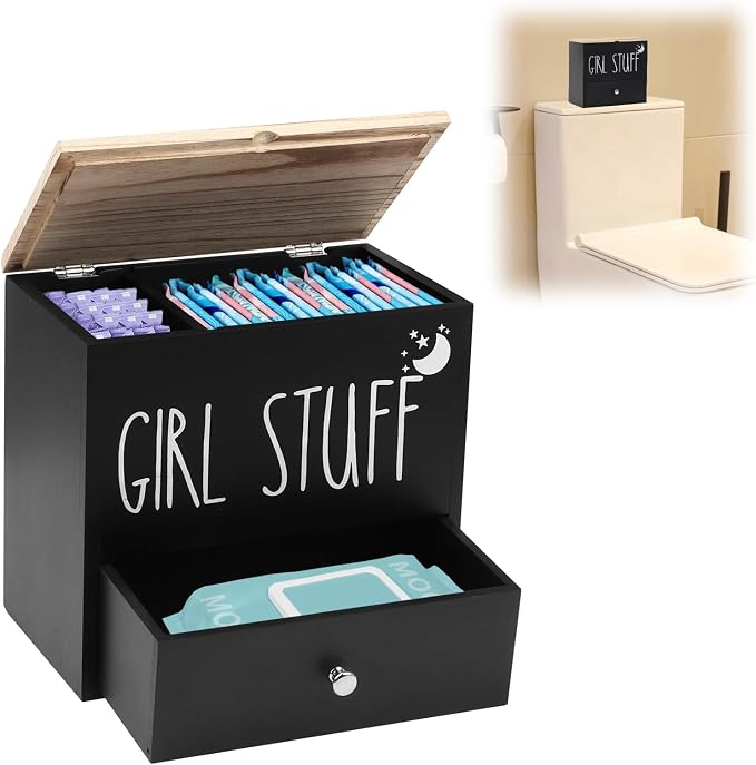 Tampon Holder for Bathroom, Feminine Product Organizer Pad Case by Yallmie