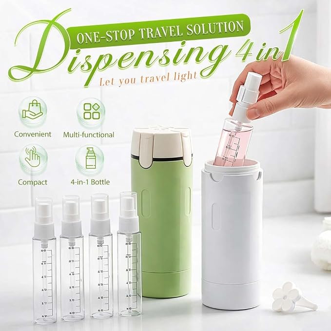 HISKI 4 in 1 Travel Bottles for Toiletries, Portable Travel Toiletries Bottle - Image 6