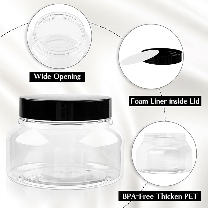 TUZAZO 8 Oz Premium Plastic Tuscany Jars - Image 3
