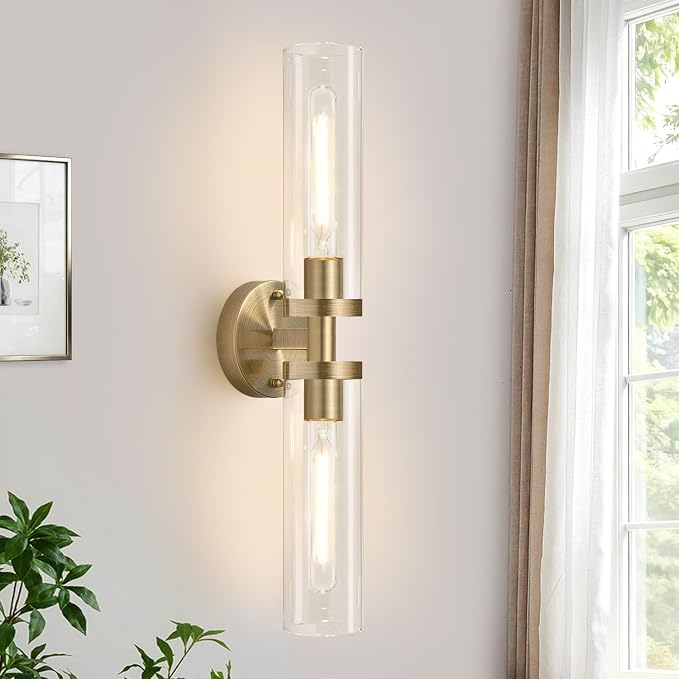 Brass Wall Sconces, Hardwired Bathroom Sconces Wall Lighting by Indoibrightenyourbathroom