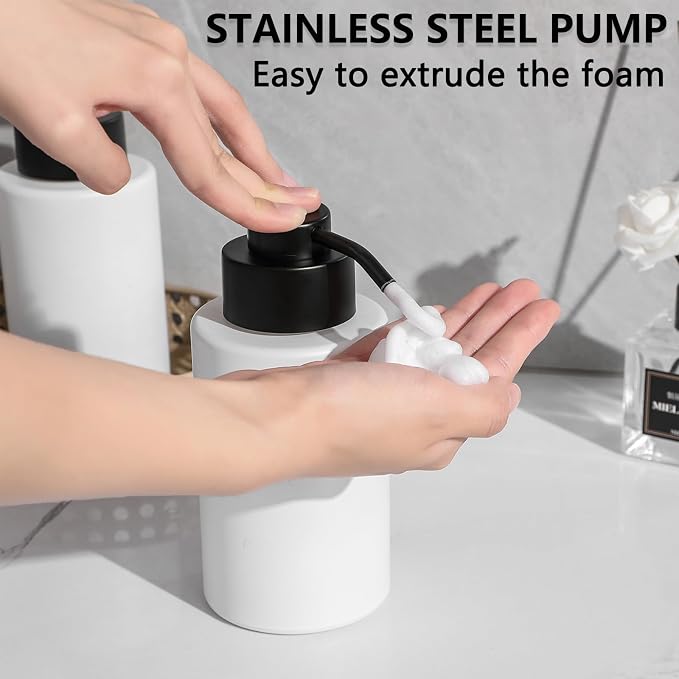 Foaming Soap Dispenser Set, 12 Oz Glass Hand Soap Dispenser - Image 3