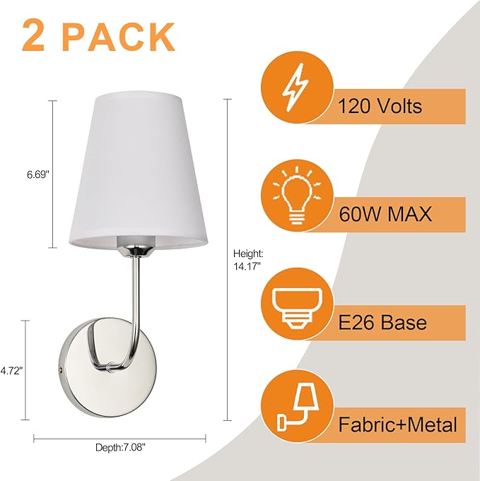 Modern Hardwired Wall Sconces, Farmhouse Light, Living Room, or Staircase. Sleek - Image 6