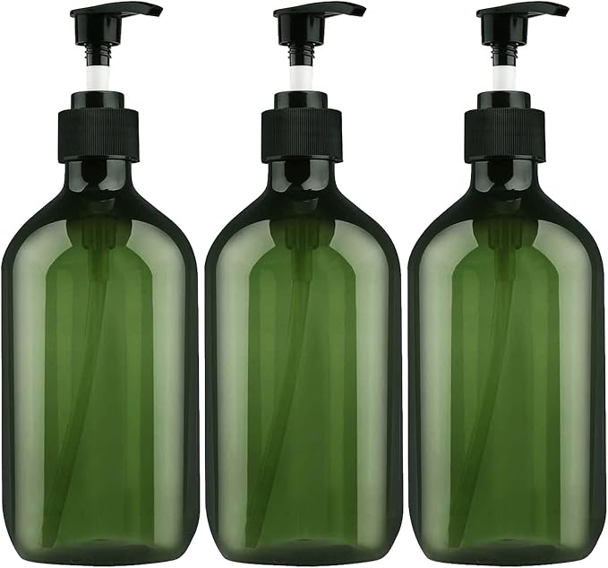 Empty Plastic Bottles with Pump Dispenser and Labels Included, Refillable by FOOCHY