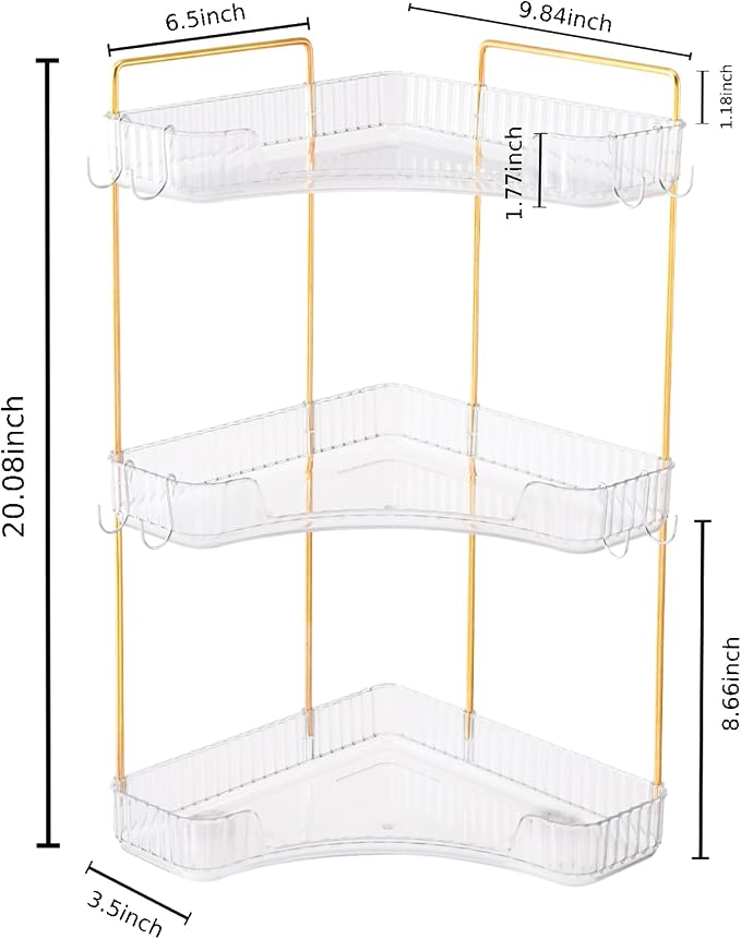 3-Tier Corner Bathroom Organizer Countertop - Image 2
