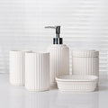 White Bathroom Accessory Set 5PCS, Ceramic Bathroom Accessories Set, Classic by ANTISSHOME