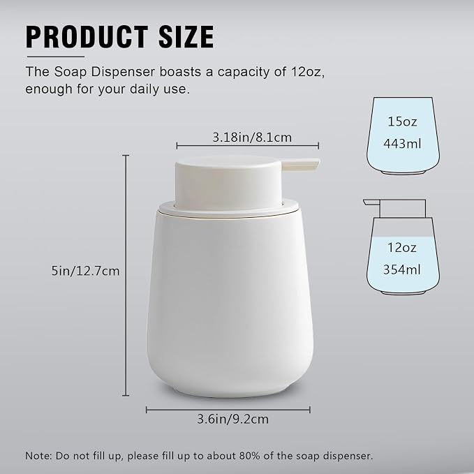 Soap Dispenser, Ceramic Foaming Soap Dispenser - Image 5
