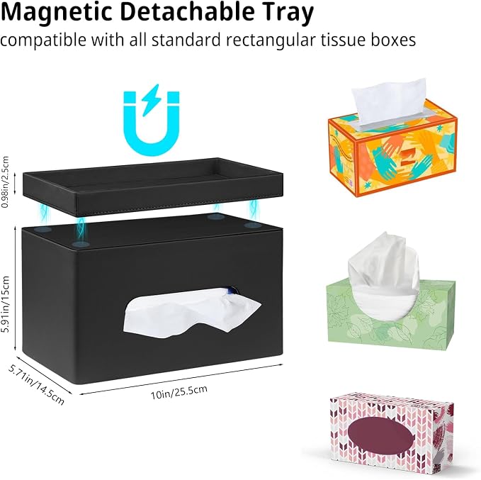 PU Leather Tissue Box Cover Rectangle - Image 3