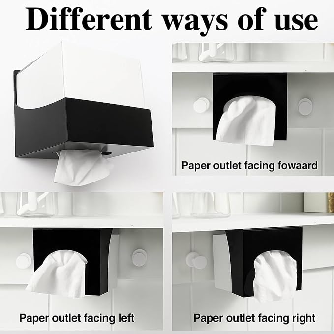 Geelin 2 Pcs Tissue Box Holder Wall Mount Acrylic Dispenses Tissue Box Shelf - Image 4