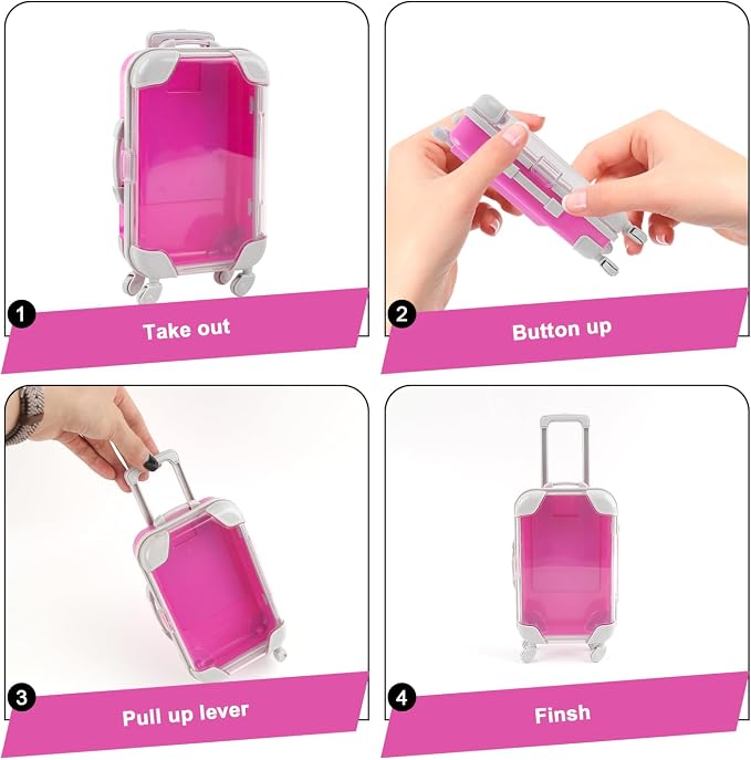 6 Pcs Mini Suitcase Favor Box Plastic Luggage Storage Empty Candy False - Image 4