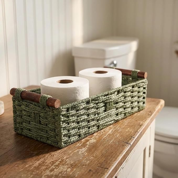Back of Toilet Basket, Basket for Toilet Tank Top, Fresh Bathroom Organizer for - Image 9