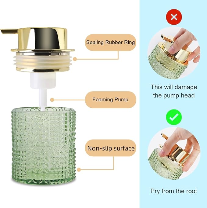 Foaming Soap Dispenser, 10 Oz Glass Foam Hand Soap Dispenser - Image 8