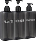 Segbeauty 16.9oz Black Shampoo and Conditioner Dispenser, 500ml Pre-Printed by Segbeauty