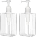 280ml Pump Bottle Dispenser Jansburg 2 Pack Refillable Flat Square Plastic by Jansburg