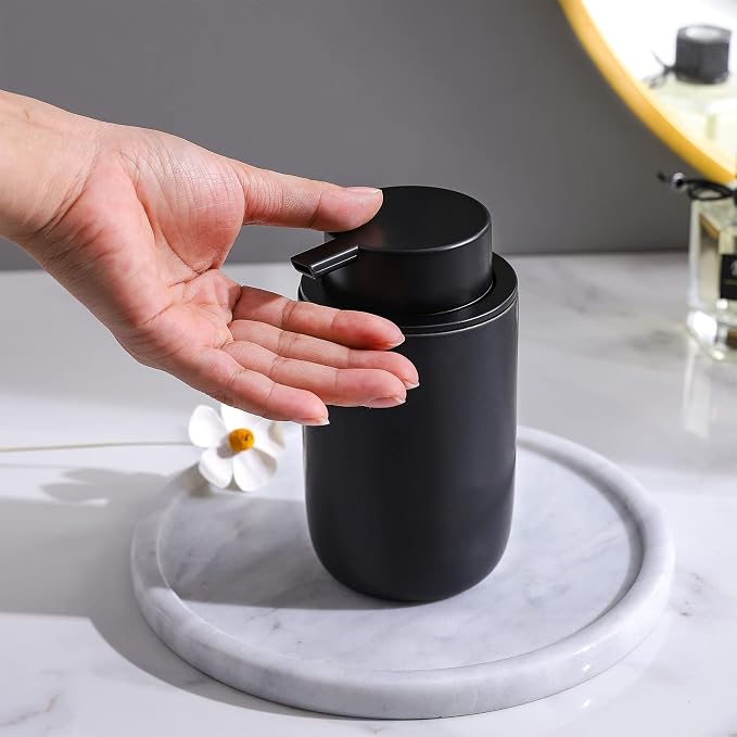 Black Soap Dispenser Set- Modern Ceramic Hand Dish Soap Dispenser - Image 4
