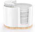 Cotton Pad and Swab Holder, Q tip Holder Round Cotton Pad Dispenser Plastic by PENGARO