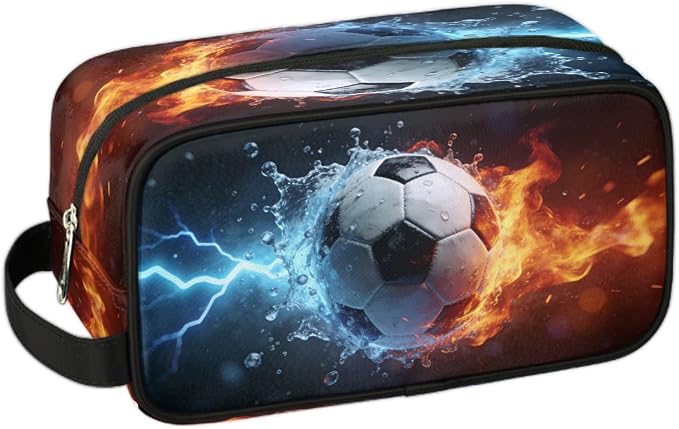 Fire Water Lightning Soccer Toiletry Bag by Unknown