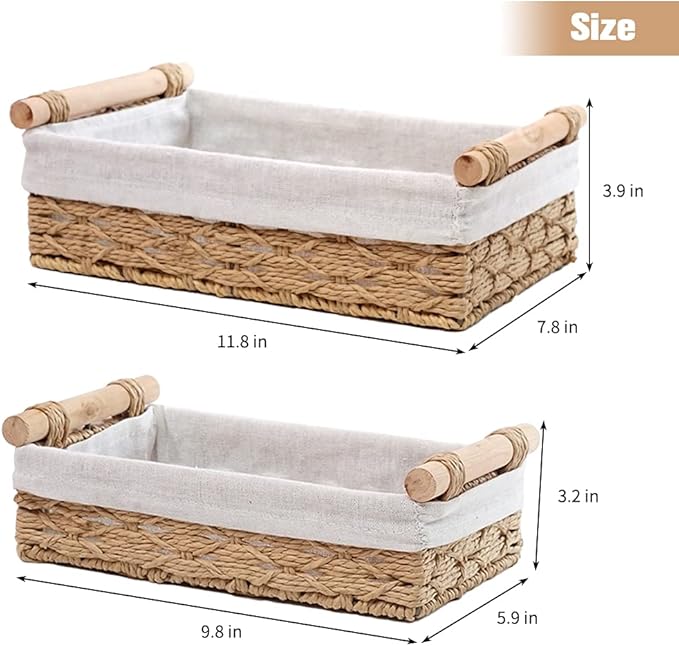 Round Paper Rope Storage Basket, Wicker Baskets - Image 7
