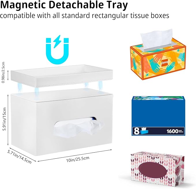 PU Leather Tissue Box Cover Rectangle - Image 3