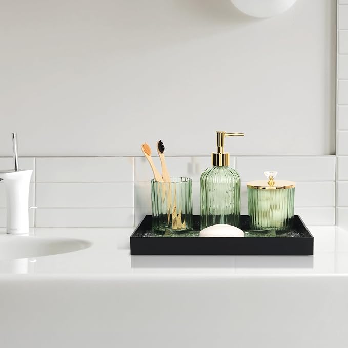 Designer Green Glass Bathroom Accessories Sets - Image 8