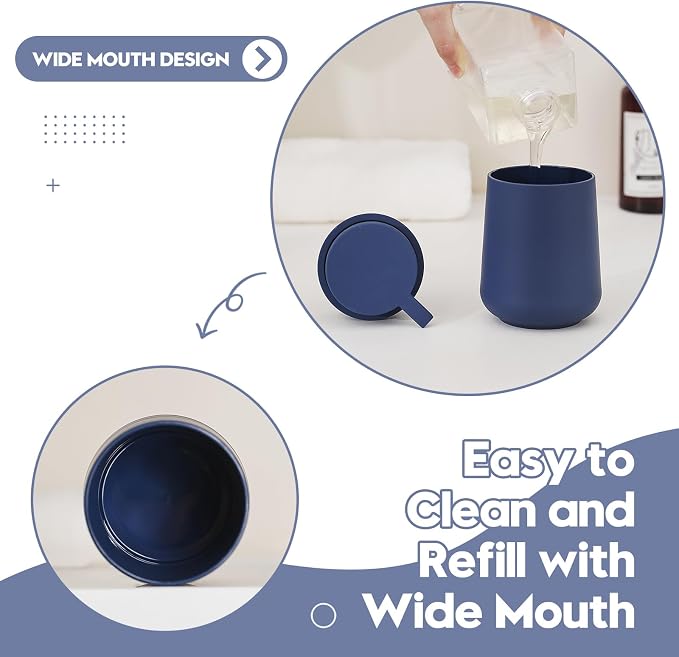 Matte Navy Blue Foaming Hand Soap Dispenser Plastic 11 oz - Image 6