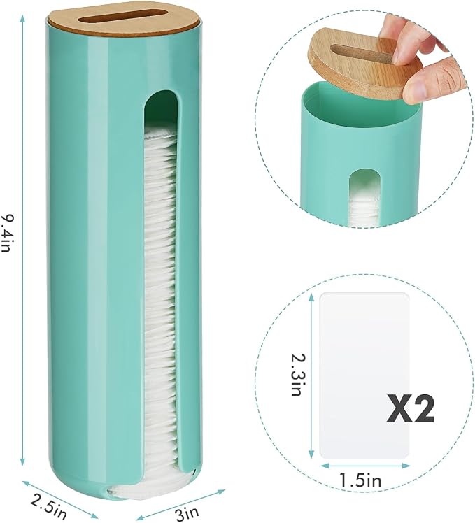 Cotton Pad Holder, Wall Mounted Cotton Rounds Holder Dispenser Face Pad Holder - Image 2