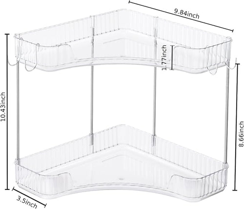 2-Tier Corner Bathroom Organizer Countertop - Image 2