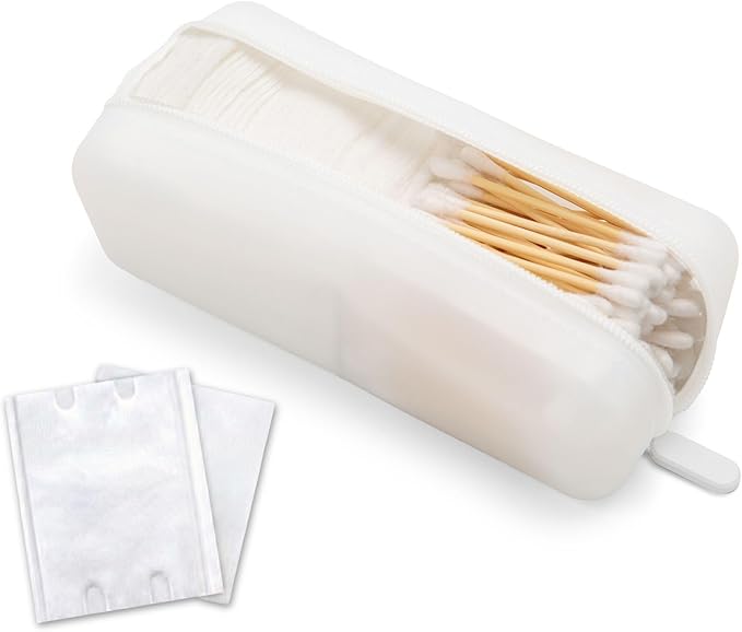 Cotton Pad Swab Travel Case – 2-in-1 Portable Waterproof Qtips Dispenser by VisFresh