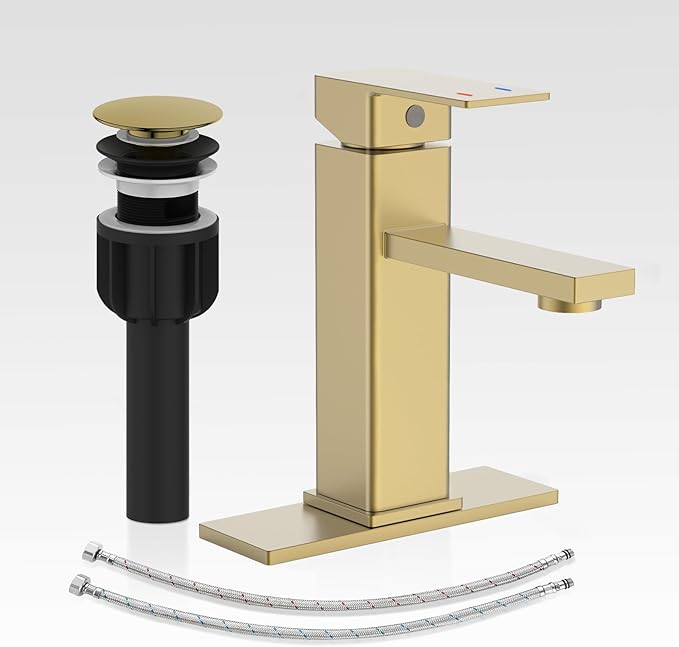 Bathroom Faucet, Brushed Gold Bathroom Sink Faucets & Parts, Vanity Faucet by CASAVILLA