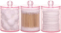 Tbestmax 3 Pack Cotton Swab Ball Pad Holder, 10 Oz Qtip Apothecary Jar Pink by Tbestmax