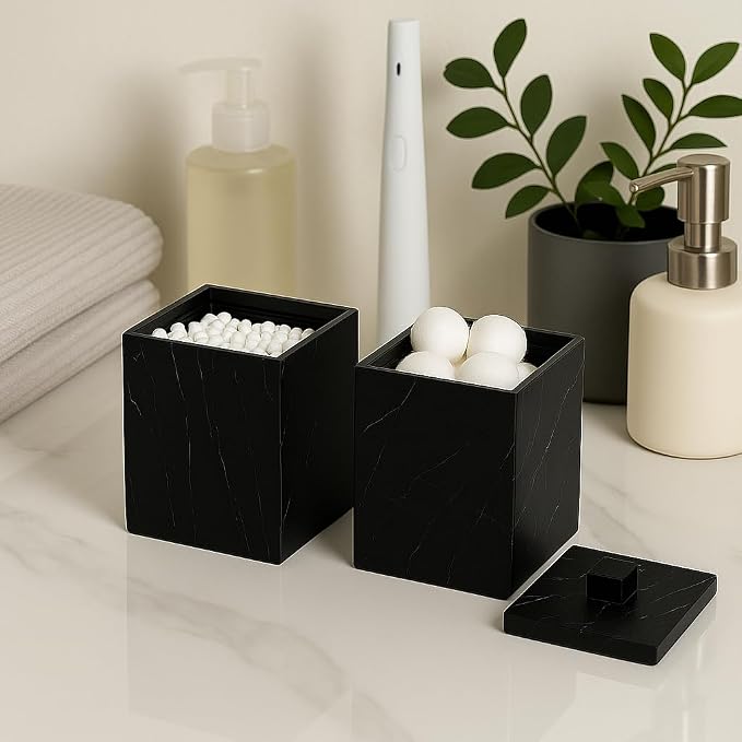 Jung Ford 2-Pack Marble Pattern Cotton Swab Holders - Image 5