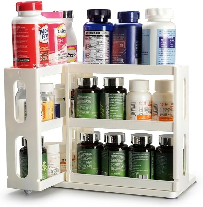 Medicine Organizer 2 Three-Decker Shelves Cabinet Storage Rack Organizer by Dutiplus