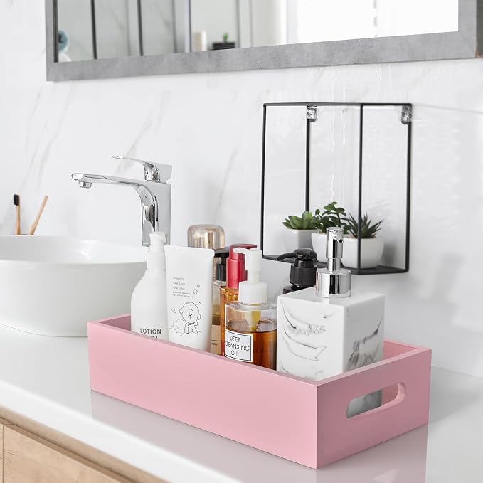 ALELION Pink Bathroom Basket for Organizing - Image 7