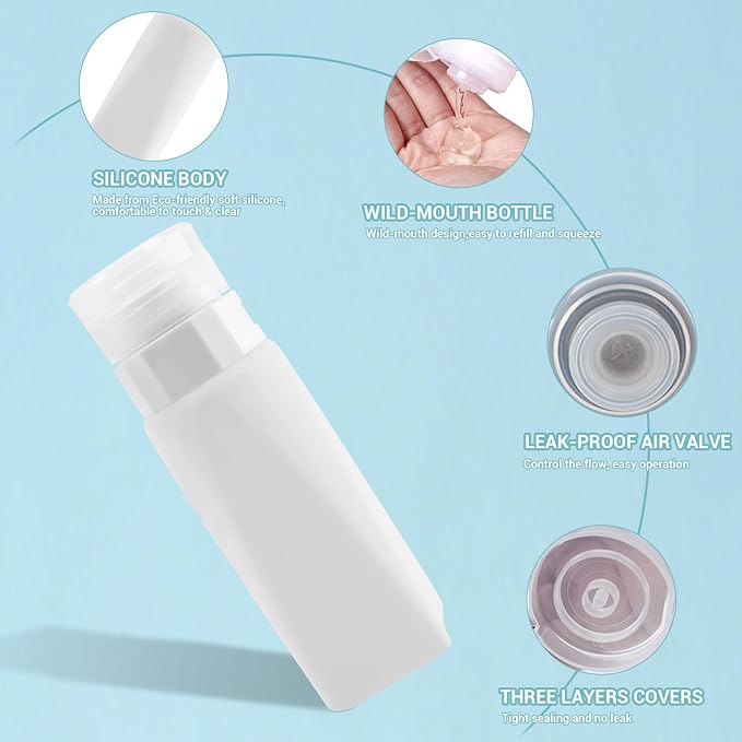 Travel Bottles Leak Proof, 3 oz TSA Approved Silicone Squeezable, Refillable - Image 6