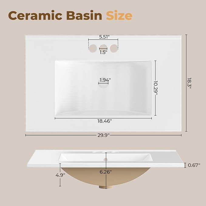 IRONCK 30" Bathroom Vanity - Image 7