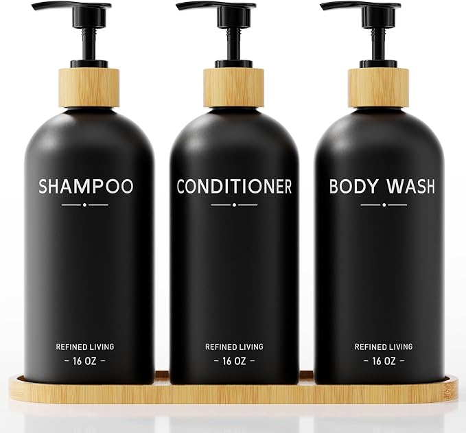 Shampoo and Conditioner Dispenser Set, Shower Soap Dispenser by Aeakey